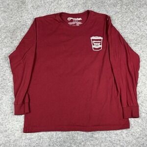 Maruchan Long Sleeve Graphic Crewneck T Shirt‎ Men's XL Burgundy Noodles Ramen